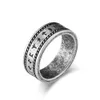 Pierścień podwójnie nić stalowy pierścień liny spersonalizowany w stylu neutralnym minimalistyczny tytanowa stalowa biżuteria Viking Pierścień tekstowy