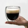 Wine Glasses Heat-resistant Double Wall Glass Cup 80ml Beer Espresso Tea Coffee Set Handmade Mug Whiskey Cups Drinkware Victory