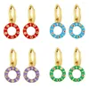 Dangle Earrings FLOLA Copper Zircon Donut For Women Enamel Colorful Drop Accessories Gift Ersy04