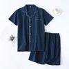Men's Sleepwear 2024 Spring Summer Pajamas Sets Fashion Simple Japanese Style Cotton Homewear Male Thin Short Sleeve Shorts/pants