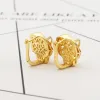 Stud Classic Hyfop w stylu Hiphop Copper Tiger Head Green Eye Stud Neutral Jewelry Prezent E0497