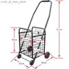 Köpsvagnar Portable Folding Cart Light Market Trolley 18L stor kapacitet Gratis installation 4-hjul Q240227