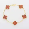 デザイナージュエリーラグジュアリーブレスレットリンクチェーンVanca v Golden Clover Five Flower Bracelet Womens Thick 18K Rose Gold Natural Fritillaria LJD8