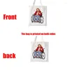 Shopping Bags Letters Printed Around Leaves Women's Supermarket Reusable Bag Summer Beach Shoulder Portable Commuting Tote