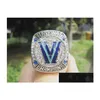 Cluster Rings Villanova Wildcats Basketball Championship Ring With Wooden Display Box Souvenir Men Fan Gift Wholesale Drop Delivery Dhs3A