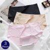 Kadın Panties Trowbridge 3pcs/Set Set Seamless büyük boyutlu iç çamaşırı ipek saten iç çamaşırı rahat nefes alabilen brifingler külot