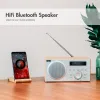 Radio August MB420 DAB FM Bluetooth Wood Radio Digital Terrestrial USB, Digital and Analogue player Hifi Alarm clock Earphone jack