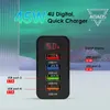 Adaptateurs muraux LED à affichage numérique multi-ports 4usb, 3,1a, chargeur pour téléphone portable, EU/US/UK, adapté pour Samsung Iphone Xiaomi