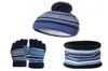 Çocuklar Kış Şapkaları Şallar Glov Kit pamuk yün iplik kullanılmış pompom şapka sıcak bere şalları eldiven kedi üçlü sıcak set4792000