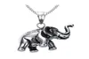 Collana con pendente a forma di elefante vintage con animali di buona fortuna in acciaio inossidabile2843223