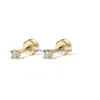 Stud Pavoi Boucles d'oreilles à dos plat en plaqué or 14 carats en argent sterling 925 massif avec zircone cubique pour femme C Artilagee Arringh E Lixpi Dhel1