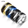 Anéis de cluster Utag masculino 8mm anel de carboneto de tungstênio azul preto aço chanfrado borda de casamento tamanho 6-13 conforto ajuste vender