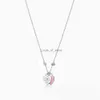 Pendant Necklaces designer Jewelry Classic Thome S925 Sterling Silver Double Heart Plate with Drip Glue Diamond Plated Hear H24227