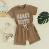Zestawy odzieży maluch dziewczynka 2-częściowa letnia strój z krótkim rękawem mama S tj. T-shirt top