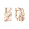 Orecchini pendenti Dckazz Innovativo orecchino a goccia geometrico Retro 585 Colore oro rosa Zircone Donna Gioielli tradizionali Regalo per banchetti