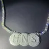 Personnalisé HNS lettre S Sterling Sier glacé Moissanite diamant Hiphop pendentif breloque collier hommes rappeur bijoux