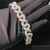 15mm Moissanite Diamond Jewelry White Gold Color Cuban Link Bracelet Iced Out Infinity Bracelet