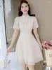 Party Dresses Summer White Floral Chiffon Casual Festival Dress Women Elegant Bodycon Chic Long 2024 Korean Fashion Dance