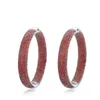 Boucles d'oreilles créoles en argent Sterling 925 pour femmes, bijoux en forme de cercle, Micro zircone cubique, cristal, 50CM, Col de 50CM