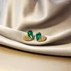 Kolczyki stadniskie Śliczne słodkie kryształowe krysztale dżerowe miłosne serce moda dla kobiet romantyczne kontrastowe kolor zielony różowy biżuteria geometrii