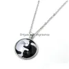 Pendant Necklaces New Animal Statement Necklace For Women Fashion Woman Men Yin Yang Cat Pendant Choker Necklaces Jewelry Gift With Li Dhxyi