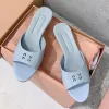 2024 new Designer Casual Dress Shoes French Cat Heel Open Slippers for Women's 23 Summer Glossy Patent Leather Hollowed Out Round Toe Sandals