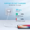 20 stks/echte USB-C naar 8pin C94 Kabel 100 Score Data Charge Ondersteuning Snel Opladen Met 10 In 1 Doos