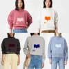 24AW Designer Isabel Marants Women Sweatshirt New Cotton Sportshirt Classic print contrast flocking short fleece round neck Plush sweater Fashion Top