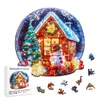 Puzzles Christmas Puzzle Children Adult Wooden Puzzle Cute Snowman Christmas Tree Christmas House Puzzle 3D Children's Holiday GiftL2403