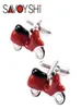 SAVOYSHI Fashion 3D Motorbike Cufflinks for Mens Shirt Cuff Nails High Quality Red Enamel Cuff Links Wedding Fine Gift Jewelry3808896