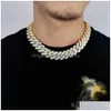 Kedjor halsbandsdesigner smycken armband kubansk länk för män hiphop -rappare kedja 925 sier vvs moissanite fl iced ut droppleverans dhlh6