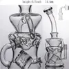 Klein Recycler Oil Rigs Bongos de água de vidro Hookahs Smoke Glass Pipe Dab Rigs com 14mm Glass Banger