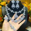 Naszyjnik Zestaw Kellybola Dubai Wspaniały blask ślubna bransoletka Pierścień Pierścień Ladies Cubic Zirconia CZ moda