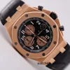 Montre-bracelet de luxe pour homme AP Montre-bracelet Epic Royal Oak Offshore 26470OR Montre pour homme à cadran noir Or rose 18 carats Chronographe Automatique Mécanique Montre suisse Nom Montre Se