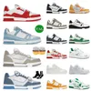 2024 Denim Designer Casual Shoes Women Mens Luxury Virgil Embossed Abloh Pink Blue White Black Calfskin Leather Loafers Platform Low Sneakers Trainers