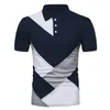 Herenpolo's Eenvoud Patroon Gedrukt Zomer Button Down Kraag Poloshirt Casual Tops Oversized Korte Mouw Trend Herenkleding