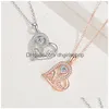 Kolye Kolyeleri Anne Kolyeler% 100 S925 Sterling Sier Luxury Crystal Rhinestone Love Love Heart Mektup Kolye Bağlantı Zinciri Beyaz Gül DH1LR