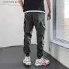 Men's Pants 2023 Spring Hip Hop Joggers Cargo Pants Men Harem Pants Multi-Pocket Ribbons Man Sweatpants Streetwear Casual Mens Pants T240227