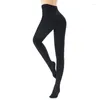 AEBMNHD Collants Opaques pour Femmes Doublure Polaire Collants Bas Hiver Plus Épais Leggings Chauds Pantalon Taille Haute Longue Bonneterie Noir