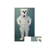 Mascot Halloween Arctic Polar Bear Costumes Cartoon Character Adt Women Men Dress Carnival Unisex Adts Drop Delivery Apparel Dhoza