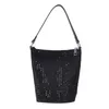 Sacs à bandoulière Nouveau populaire sac pour femmes Version coréenne à la mode Portable strass Style étranger polyvalent pleine perceuse main grande capacité seau 240427