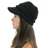 ベレー帽の帽子ピークソリッドキャップかぎ針編みステッチhニット女性野球帽を編む記念日帽子2024