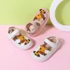 Clogs Genuine Leather Baby Shoes Cute Giraffe Pattern Toddler Sandals For Girls Closed Toe AntiSlippery Infant Boys Sandals Summer