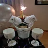Eiskübel und Kühler, Champagnerbecher, Cocktailglas, Kunststoff, Weinschrank, galvanisierter Becher, Kunststoff, weißes Acryl, 253 l