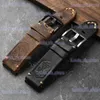 Watch Bands Handmade First Layer Cowhide Leather band 20 22 24MM Black Brown Leather Strap Vintage Style Mens Bracelet Thicker Strap T240227