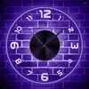 Wall Lamp Arabic Numerals Illuminated Multicolor Clock Home Interior Decor Hanging Timepiece Glow In Dark Atmosphere Night Light