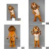 Mascotte Halloween Adt Lion Costumi Personaggio dei cartoni animati Donna Uomo Abito Carnevale Unisex Drop Delivery Apparel Dhzlg