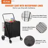 Shopping Carts Folding shopping cart heavy-duty rolling shopping cart with waterproof detachable bag dual basket multifunctional handcart Q240227