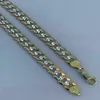 Men's Diamond Cut 8mm Cuban Chain 14k Gold Over Solid 925 Silver Two Tone ITALY182Q