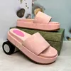 Designer tofflor glider mode macaron sandaler damer sommar strand ränder avslappnade flip flops höjande tofflor designer tofflor sandaler bomull fluffig päls